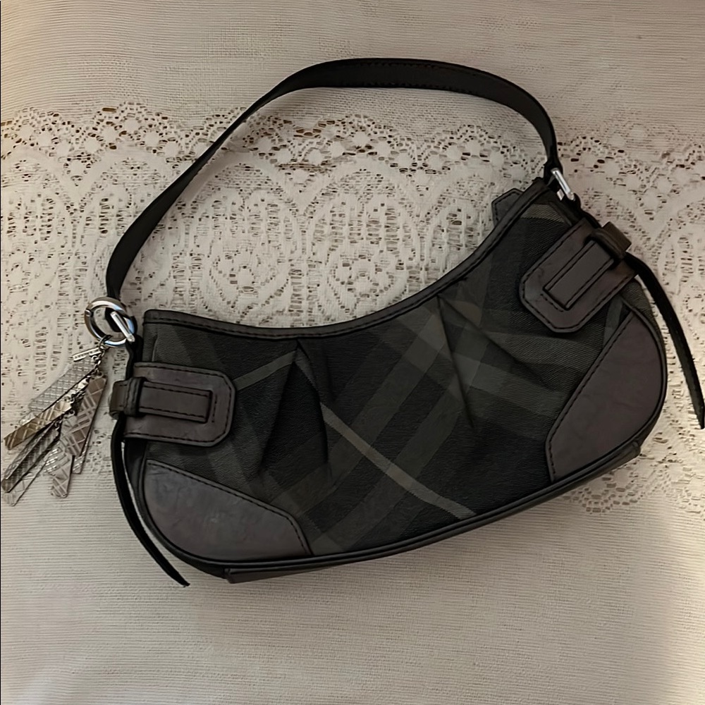 Burberry Black and Gray Shoulder Bag